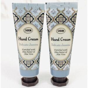 2X SABON HAND CREAM Delicate Jasmine (0.3 fl oz, 10ml) Travel Mini size